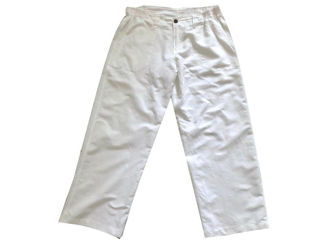 Autre Marque Blanc du Nil - Pantalones blancos 100% algodón T.L - XL Nilo Blanco  ref.129459