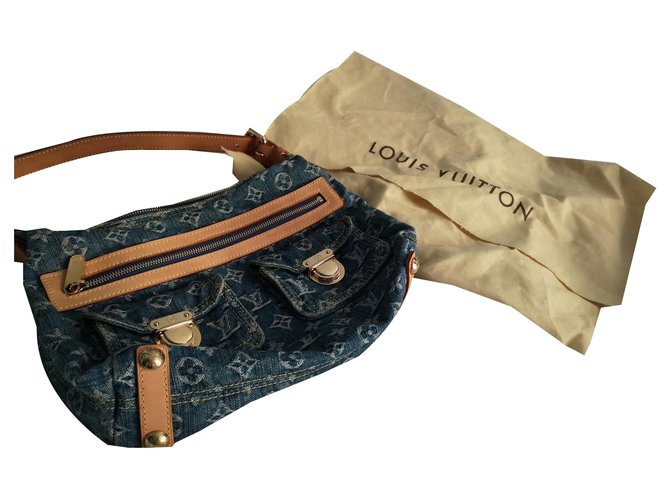 Louis Vuitton Handtaschen Blau Tuch  ref.145196