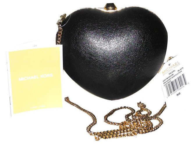 Michael Kors, Bags, Black Leather With Gold Chain Michael Kors Handbag