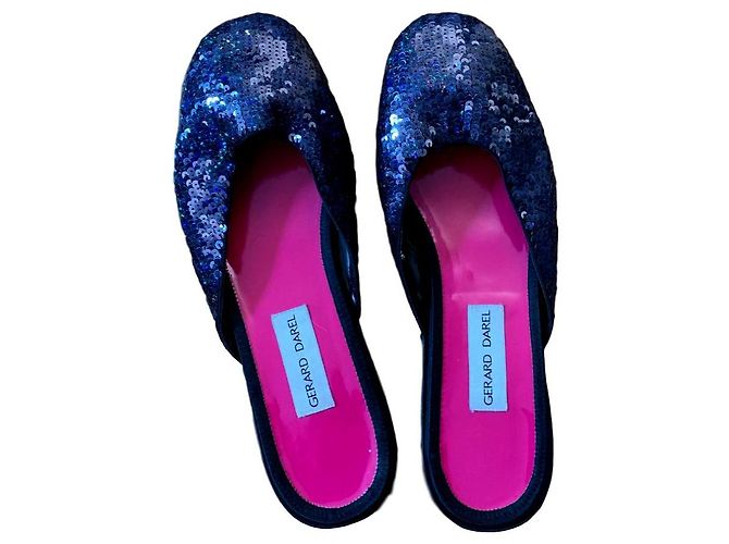 Mule con paillettes Gerard Darel blu scuro e rosa
