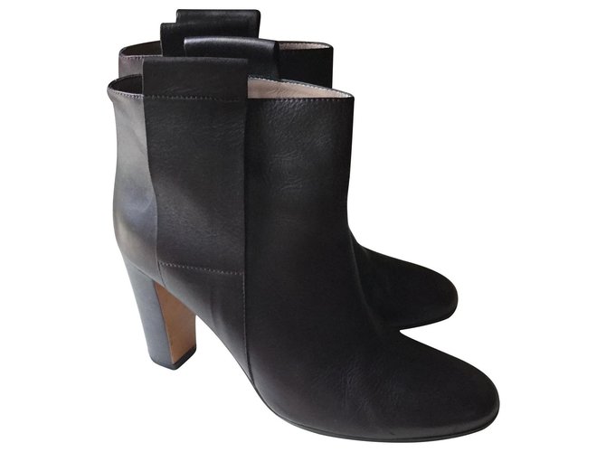 Avril Gau Ankle Boots Dark brown Leather  ref.129516