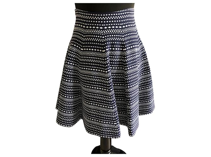 Alaïa Skirt suit Dark blue Polyester Viscose Elastane Polyamide  ref.129585