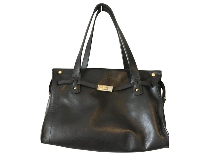 Autre Marque Texier Handbag, To wear by hand or shoulder, black cowhide leather Texier  ref.129631