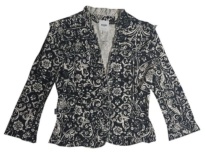 Chaqueta Moschino Jeans Blanco y Negro de Algodón