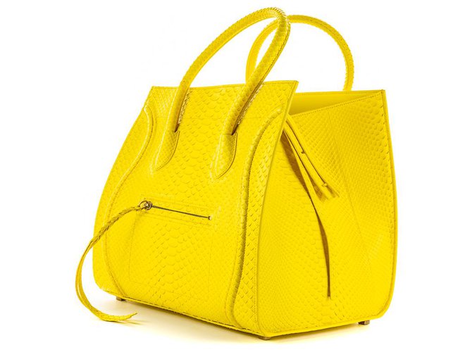 Céline Handtaschen Gelb Python  ref.129720