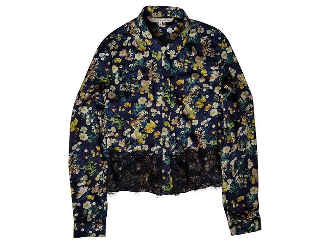 Camisa floral Rachel Roy de poliéster Talla L Multicolor