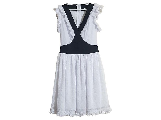 Manoush Marilyn Partykleid Schwarz Weiß Polyamid Größe 36