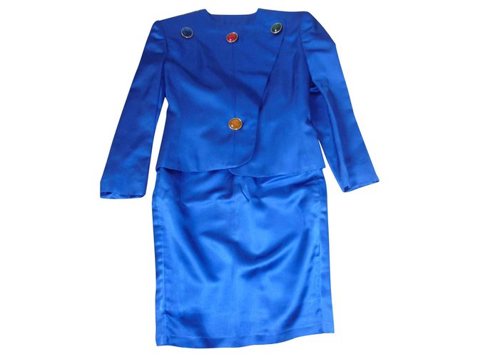 Tailor Yves Saint Laurent blue silk King Model collector rare Acetate  ref.129760