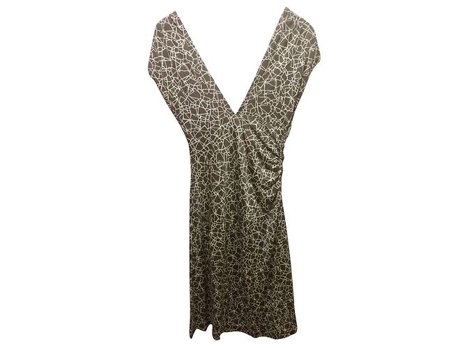 Diane Von Furstenberg DvF Mula Seidenjerseykleid Roh Taupe