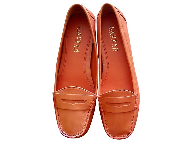 Ralph Lauren Mocassins en cuir orange US 7