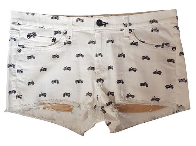 Rag & Bone Moto Mila Shorts Schwarz Weiß