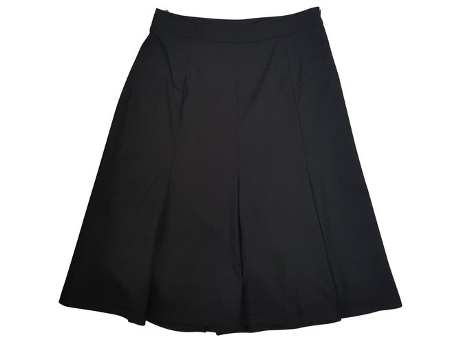 Strenesse Skirts Dark grey Silk Wool  ref.129886