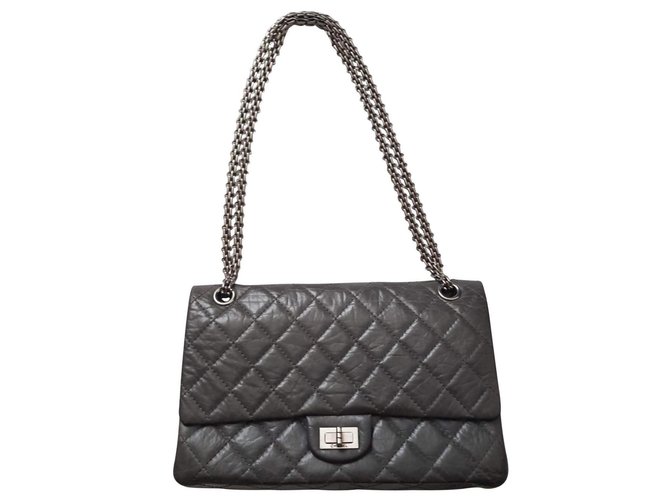 Chanel 2.55 Reissue 50th Anniversary Grey Handbag 226. Grigio Pelle  ref.129899