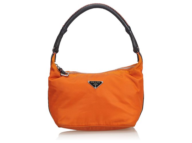 orange prada purse