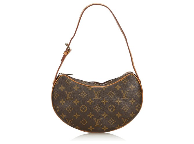 Louis Vuitton Brown Monogram Croissant MM Leather Cloth  ref.130005