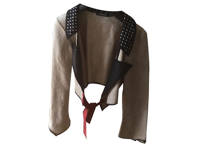 Autre Marque Chaleco SOLERLY de seda y algodón negro blanco rojo beige Roja