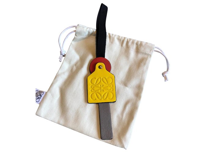 Loewe Bag charms Yellow Leather  ref.130046