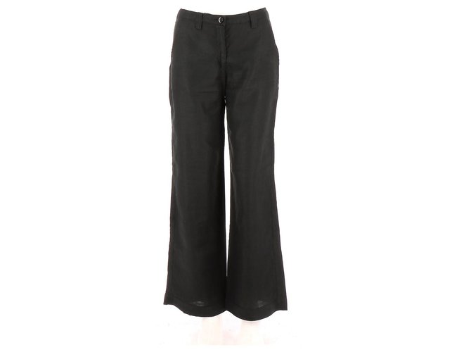 Armani Trousers Black Linen  ref.130078