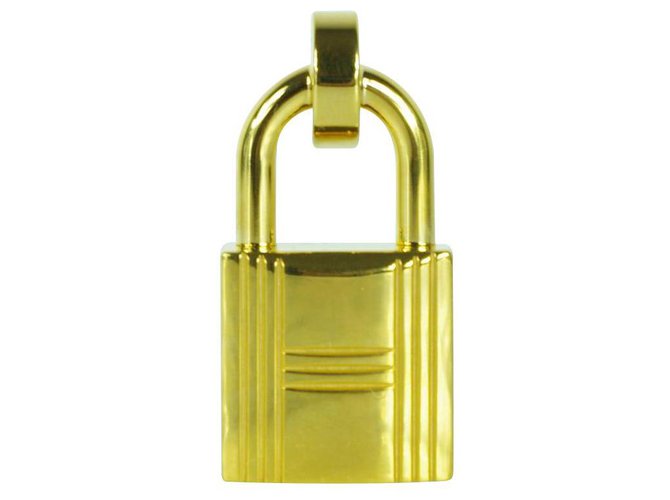 Hermès Fivela de cinto cadeado Dourado Metal  ref.130116