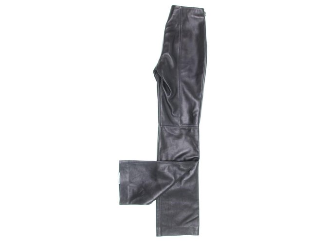 Pantalones de cuero de Loewe Negro  ref.130154
