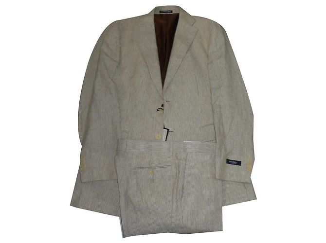 Completo Smalto uomo in lino marrone chiaro