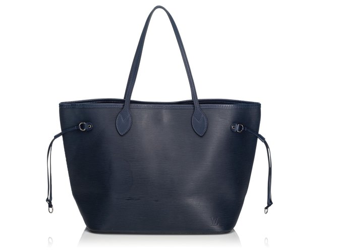 Louis Vuitton Blue Epi Neverfull MM Dark blue Leather  ref.130225