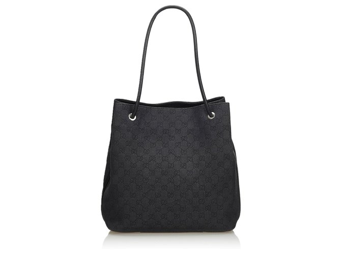 Gucci Black GG Canvas Gifford Tote Bag Leather Cloth Cloth  ref.130232