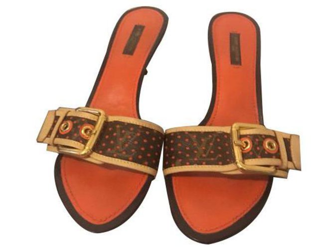Louis Vuitton Sandals Brown Leather  ref.130246