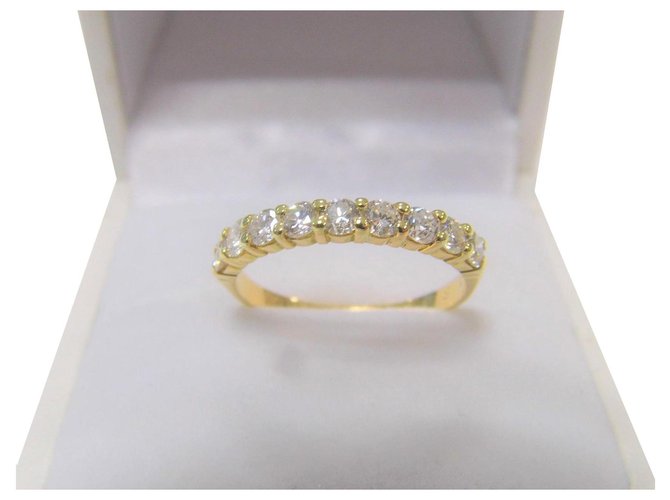 Autre Marque Halb-Allianz Gold 18k Diamanten 0,70 über Golden Gelbes Gold  ref.130251