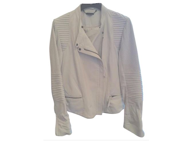 Ikks Bikerjacke aus Lammleder Weiß