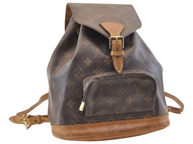 Louis Vuitton Montsouris Backpack MM25 Brown Cloth  ref.130277