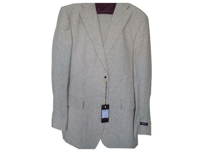 Autre Marque Traje PALENZO de lino azul claro con cintas blancas Blanco