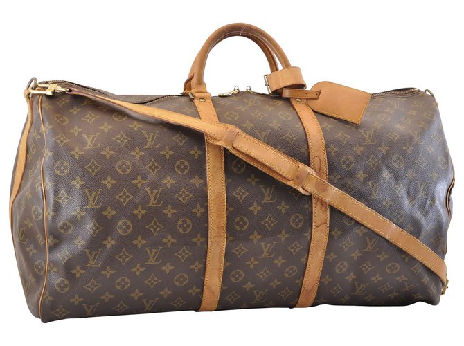 Louis Vuitton Keepall Bandouliere 60 Brown Cloth  ref.130337