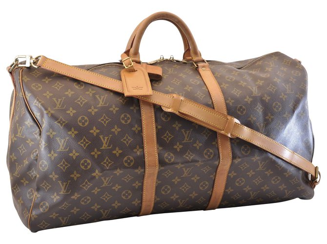 Louis Vuitton Keepall Bandouliere 60 Brown Cloth  ref.130338
