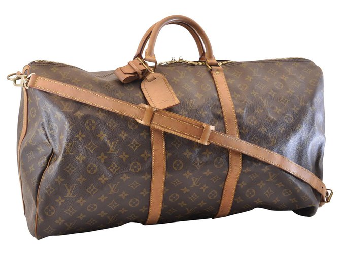 Louis Vuitton Keepall Bandouliere 60 Brown Cloth  ref.130339