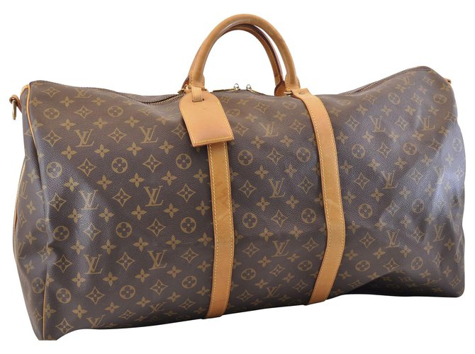 Louis Vuitton Keepall Bandouliere 60 Brown Cloth  ref.130343