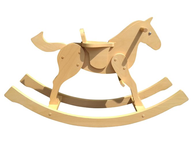 Hermès Rocking Horse em brinquedo de crianças de madeira de faia Bege  ref.130350