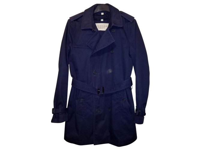 burberry trench coat mens blue