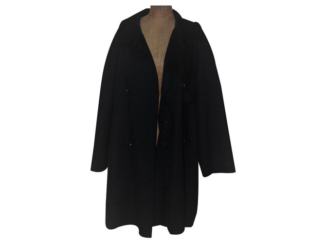 Jean Paul Gaultier Coats, Outerwear Black Wool Angora  ref.130586