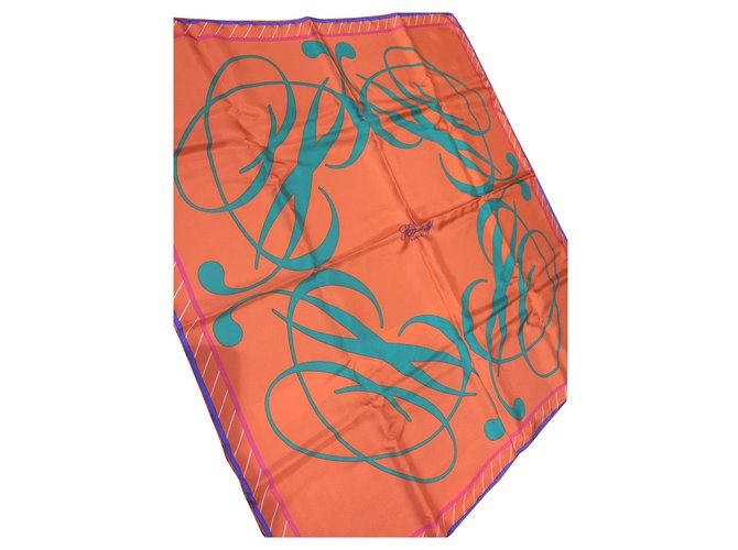 Poiray Silk scarf Orange  ref.130604