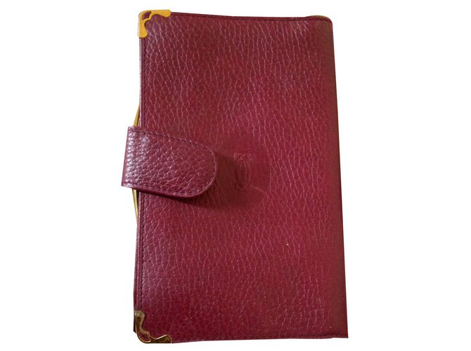 Cartier wallets Dark red Leather  ref.130636