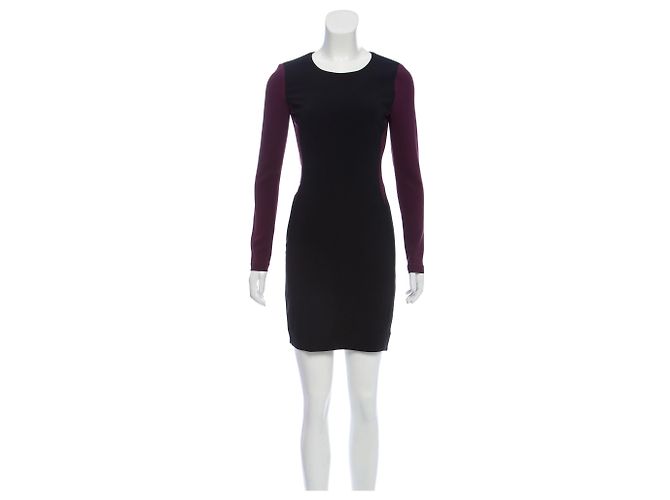 Diane von Furstenberg Octavia Langarmkleid schwarz lila