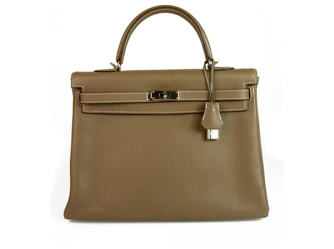 Hermès hermes kelly 35 Taupe Togo Leather with Palladium Hardware mint condition  ref.130663