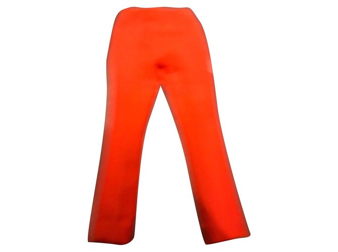Prada, Prada pants in wool and silk orange 40 IT Soie Laine  ref.130667