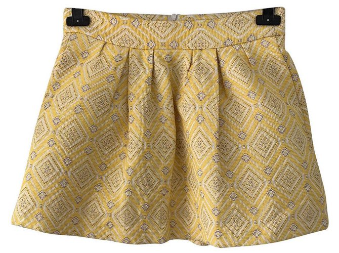 Zara Yellow high waisted yellow skirt Polyester  ref.130685