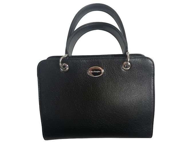 Bolsa "Mac Douglas" bonita em couro preto grained NEW