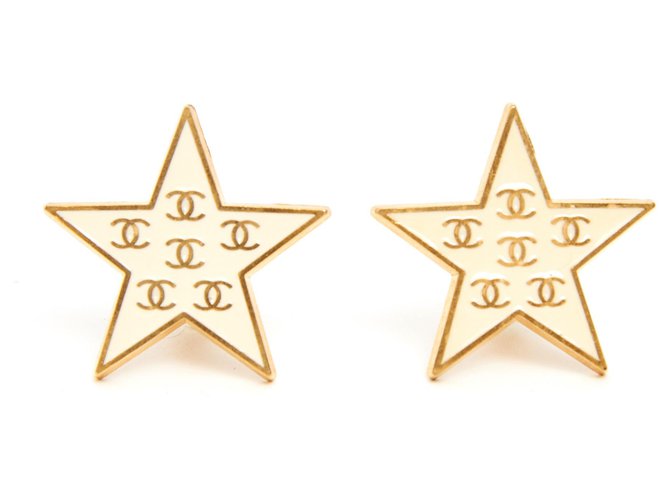 Chanel BEIGE CC STARS Golden Metal  ref.130694