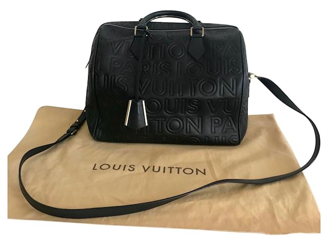 Louis Vuitton Speedy 30 Preto Pele de cordeiro  ref.130709