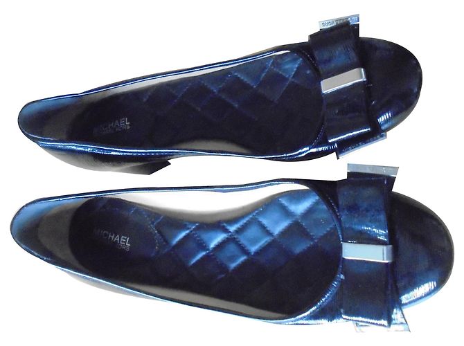 Michael Kors Dessu Neud Ballerina Flats Black Patent Leather 39