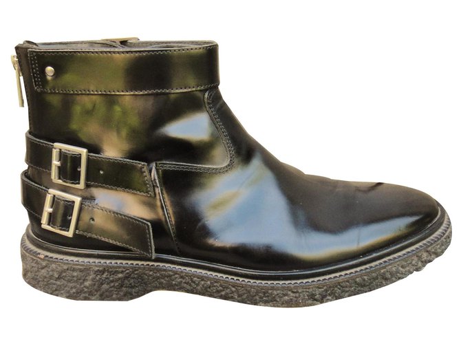 buckle boots Adieu Paris Black Leather  ref.130748